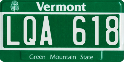 VT license plate LQA618