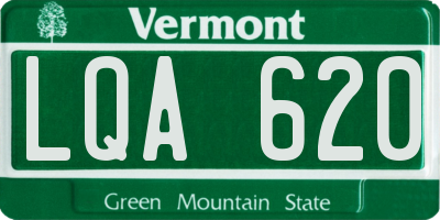 VT license plate LQA620