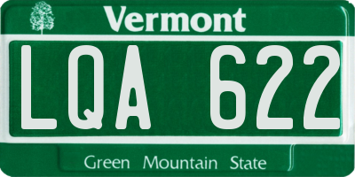 VT license plate LQA622