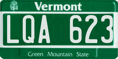 VT license plate LQA623