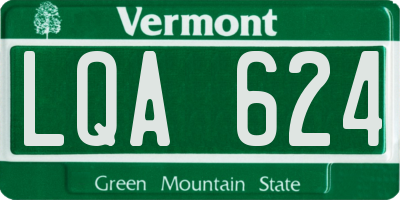 VT license plate LQA624