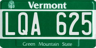 VT license plate LQA625