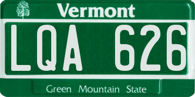 VT license plate LQA626