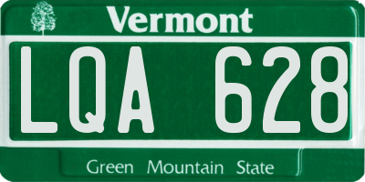 VT license plate LQA628