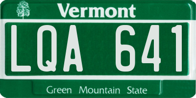 VT license plate LQA641