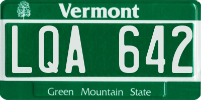 VT license plate LQA642