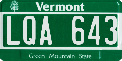 VT license plate LQA643