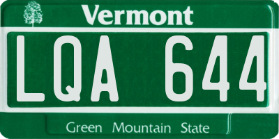 VT license plate LQA644