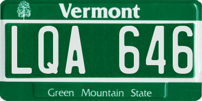 VT license plate LQA646