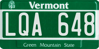 VT license plate LQA648