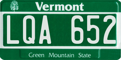 VT license plate LQA652