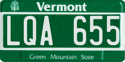 VT license plate LQA655
