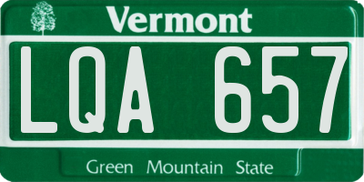 VT license plate LQA657