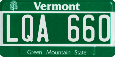 VT license plate LQA660