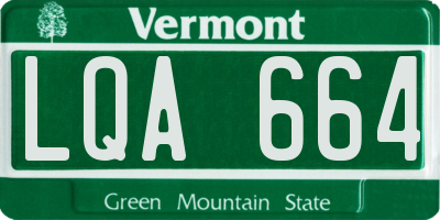 VT license plate LQA664