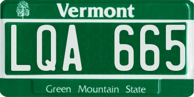 VT license plate LQA665