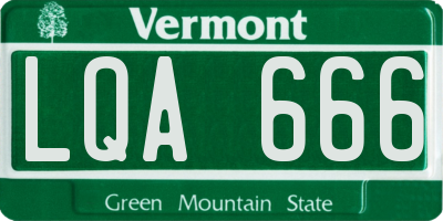 VT license plate LQA666