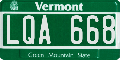 VT license plate LQA668