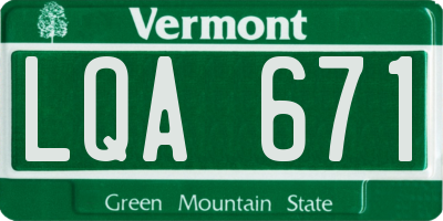 VT license plate LQA671
