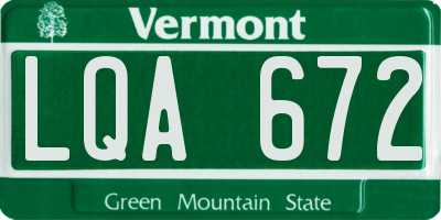 VT license plate LQA672