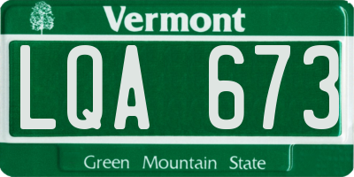 VT license plate LQA673