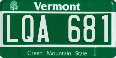 VT license plate LQA681