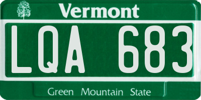 VT license plate LQA683