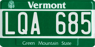 VT license plate LQA685