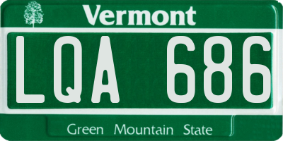 VT license plate LQA686
