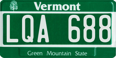 VT license plate LQA688