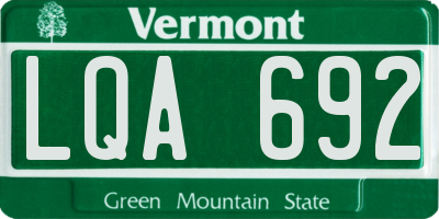 VT license plate LQA692
