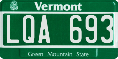 VT license plate LQA693