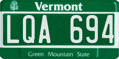 VT license plate LQA694