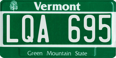 VT license plate LQA695