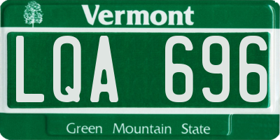VT license plate LQA696