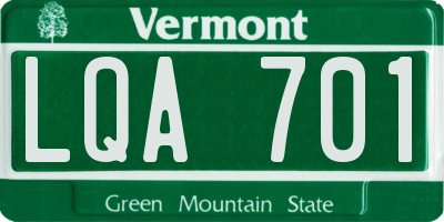 VT license plate LQA701
