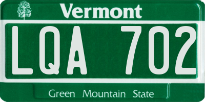 VT license plate LQA702