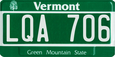 VT license plate LQA706
