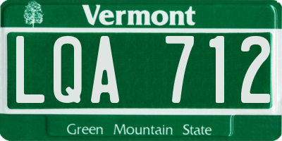 VT license plate LQA712