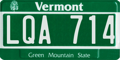 VT license plate LQA714