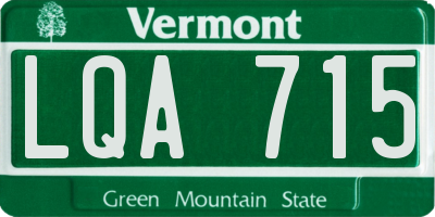 VT license plate LQA715