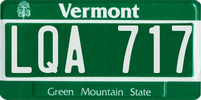 VT license plate LQA717
