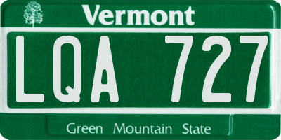 VT license plate LQA727