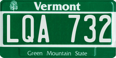 VT license plate LQA732