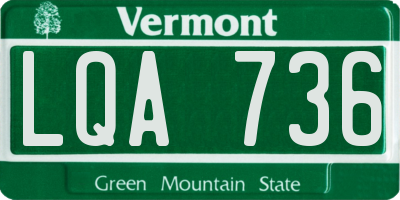 VT license plate LQA736
