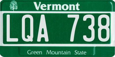 VT license plate LQA738