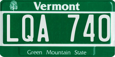 VT license plate LQA740
