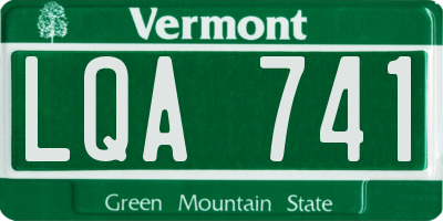 VT license plate LQA741