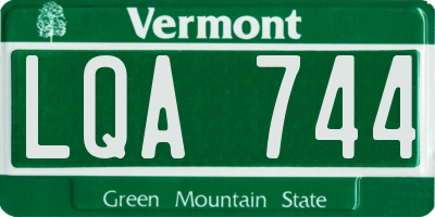 VT license plate LQA744