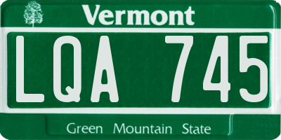 VT license plate LQA745